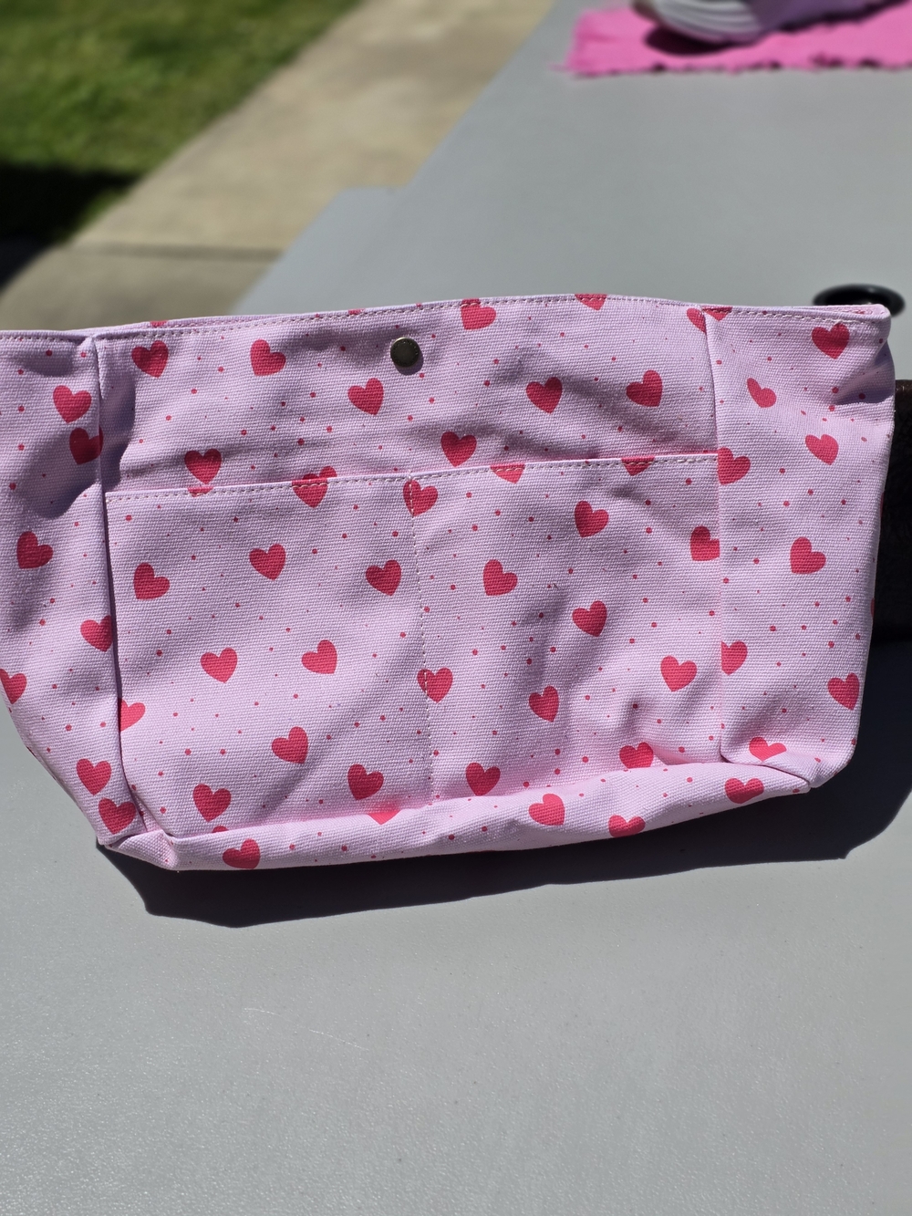 Portland Leather Pink Crush Large Canvas Organizer